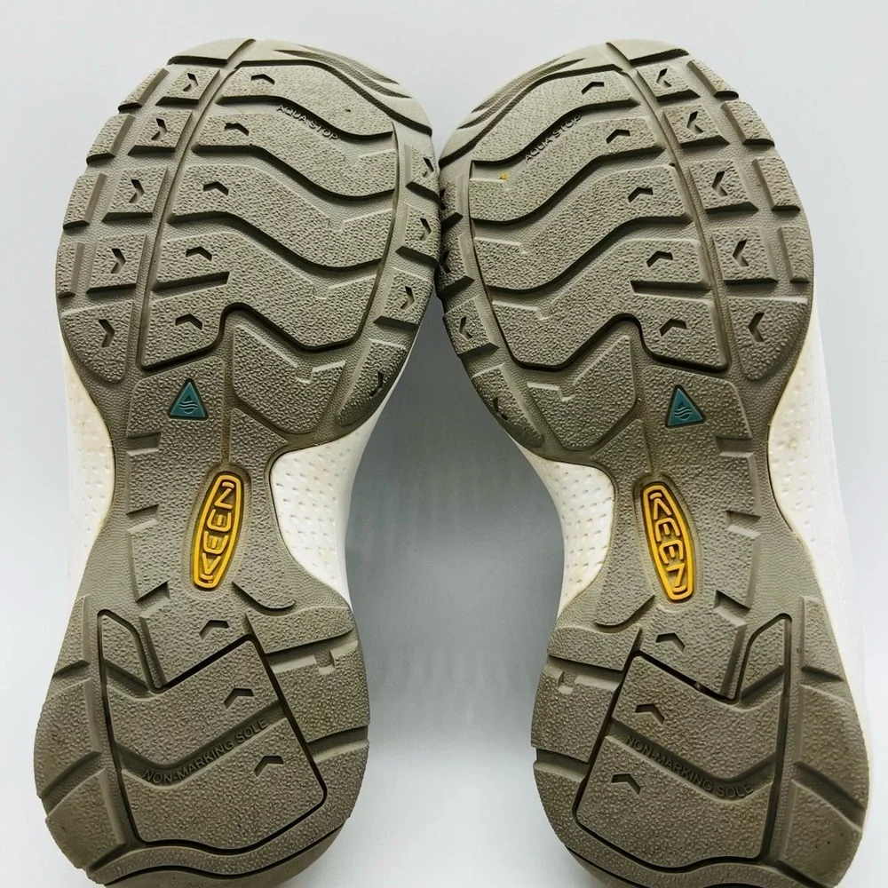 KEEN Women’s Stylish Blue and Gray Waterproof Sandals with Orange Accents Size 7